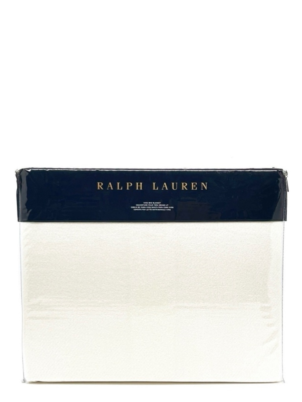 Ralph Lauren Home King Hayes Wool Blend Bed Blanket Classic Cream New NWT